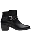 CLARKS WOMENS D FIT ZIP ANKLE BOOT - BLACK LEATHER